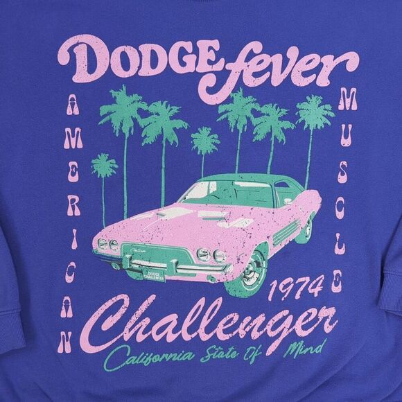 VTG Y2K Dodge Blue Pullover Crewneck Sweater American Muscle Cars Challenger L - Picture 4 of 7